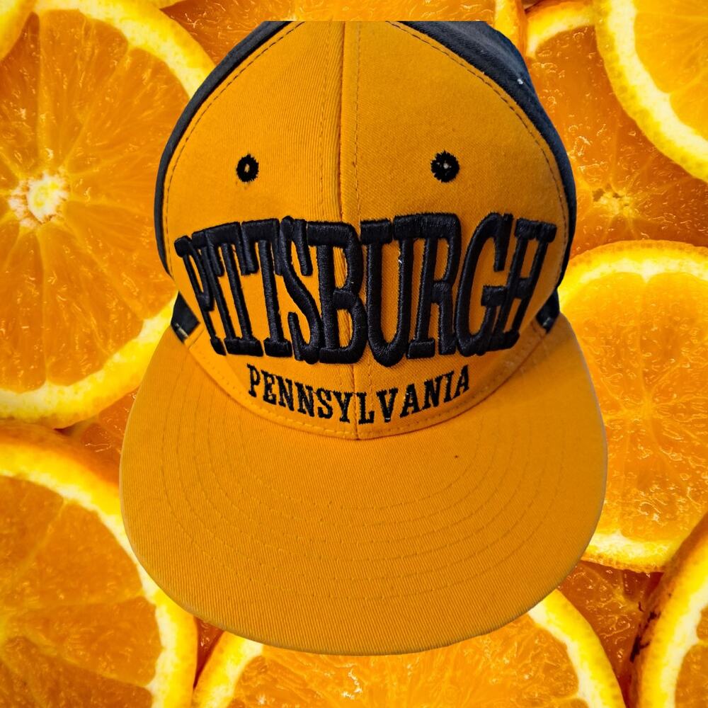 Rost Pittsburgh Black‎ and Yellow Snapback Adjustable Baseball Hat Cap